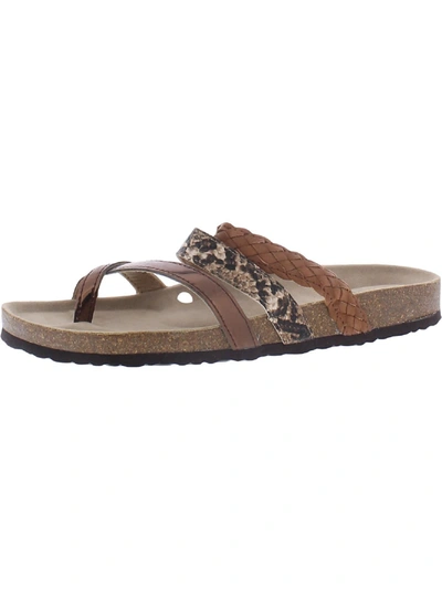 Shop Arizona Jeans Co. Fabian Womens Toe Loop Open Toe Footbed Sandals In Brown