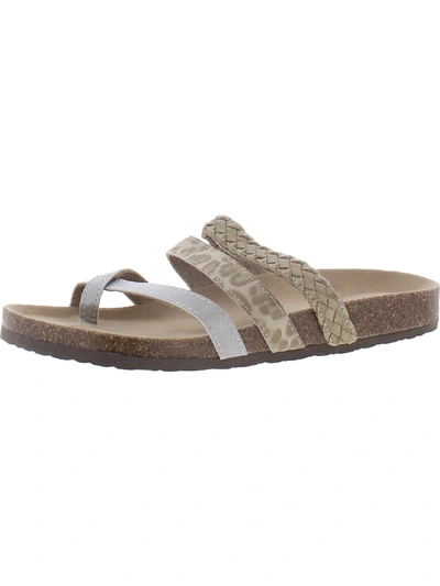 Shop Arizona Jeans Co. Fabian Womens Toe Loop Open Toe Footbed Sandals In Grey