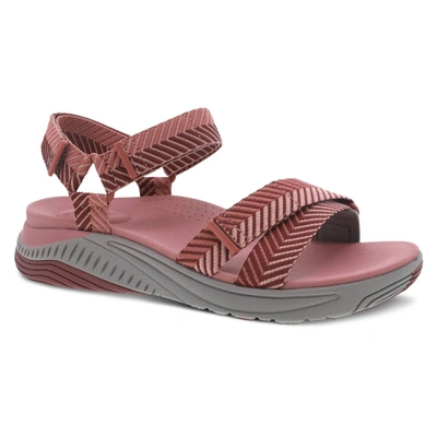 Shop Dansko Racquel Sandal In Rose Herringbone Webbing In Pink
