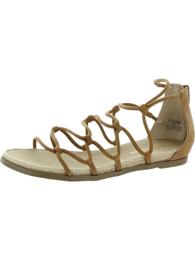 Shop Sun + Stone Olivia Womens Faux Leather Espadrille Gladiator Sandals In Brown