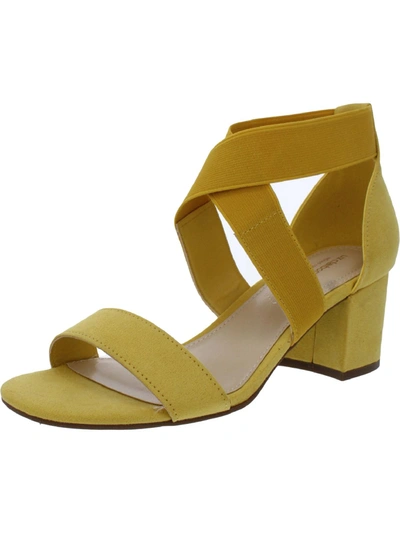 Shop Liz Claiborne Eaves Womens Padded Insole Round Toe Dress Sandals In Yellow