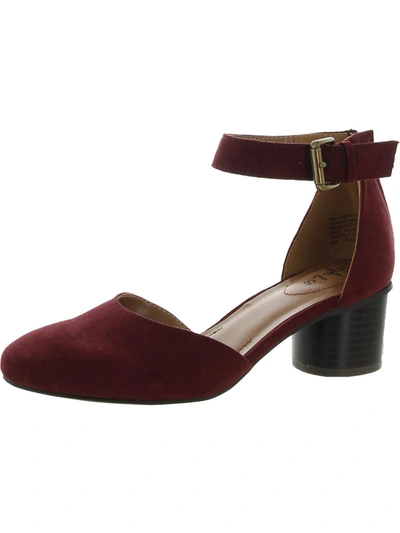 Shop Style & Co Alinaa Womens Faux Suede Double D'orsay Block Heels In Black