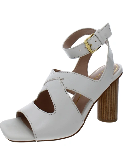 Shop Cole Haan Reina City Womens Leather Ankle Strap Heels In White