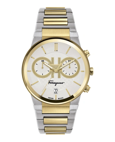 Shop Ferragamo Sapphire Chrono Bracelet Watch In Gold
