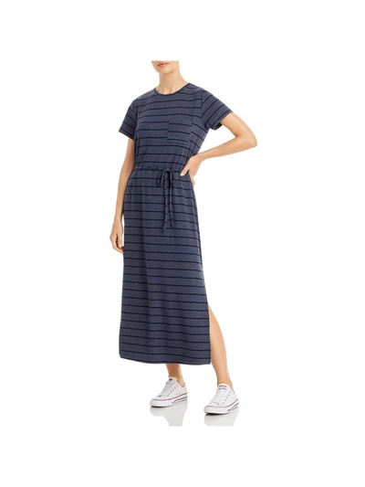 Shop Splendid Anders Womens Midi Stripe T-shirt Dress In Grey