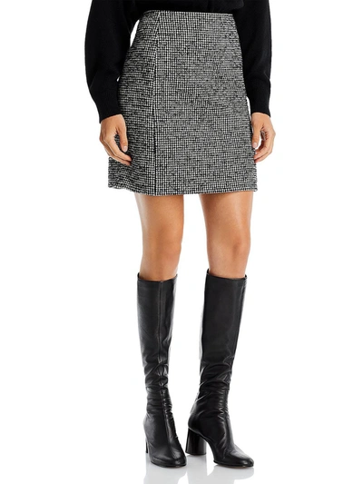 Shop Lafayette 148 Womens Herringbone Wool Mini Skirt In Black