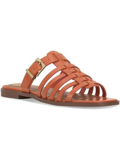 Shop Vince Camuto Lemenda Womens Leather Slide Sandals In Brown