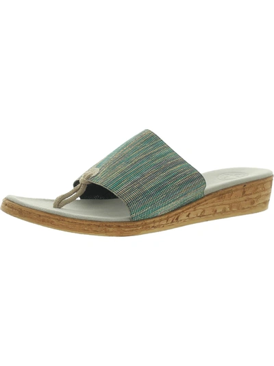 Shop Charleston Shoe Co. Iop Womens Cork Metallic Thong Sandals In Green