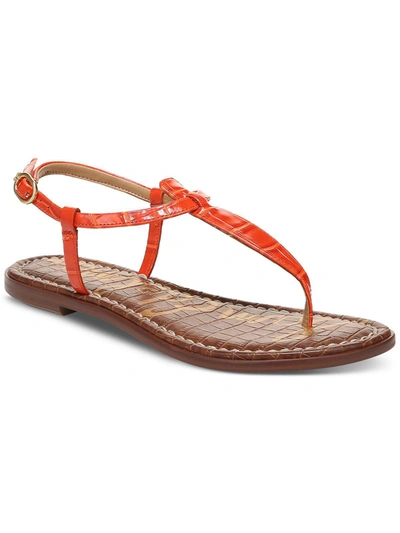 Shop Sam Edelman Gigi Womens T-strap Thong Sandals In Orange