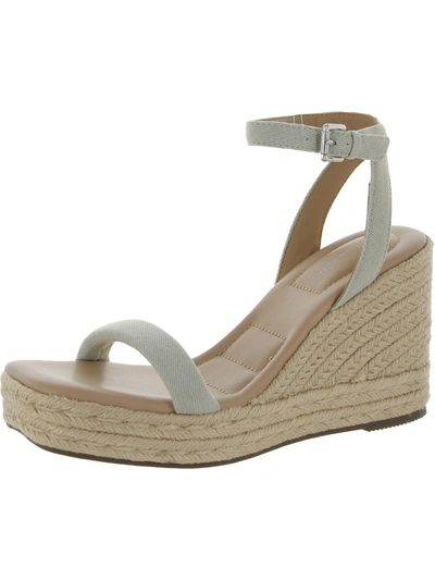 Shop Adam Tucker Whitley 12 Womens Denim Woven Espadrilles In White