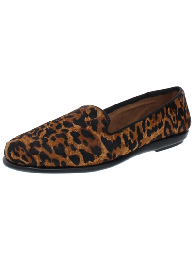 Shop Aerosoles Betunia Womens Leopard Slip On Loafers In Brown