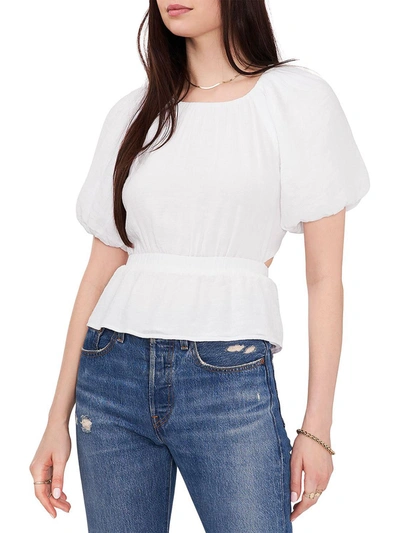 Shop 1.state Womens Pleated Puff Sleeve Blouse In White