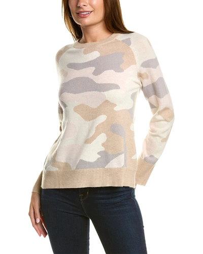 Shop Two Bees Cashmere Camo Swing Wool & Cashmere-blend Sweater In Beige