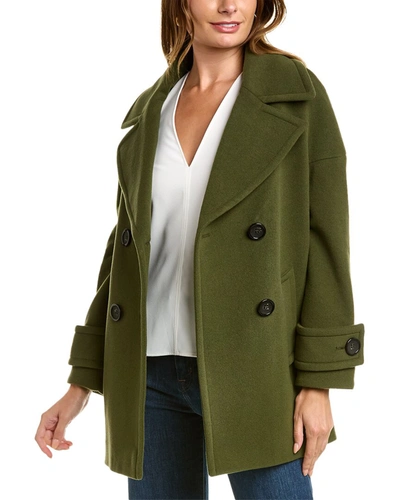 Shop Cinzia Rocca Icons Short Wool & Cashmere-blend Coat In Green