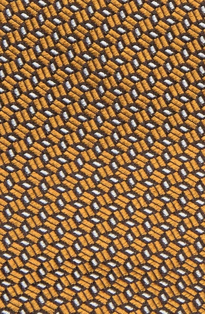 Shop Canali Micropattern Silk Tie In Yellow