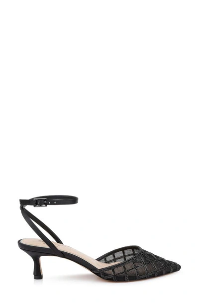 Jewel Badgley Mischka Womens Embellished Manmade Ankle Strap In Black