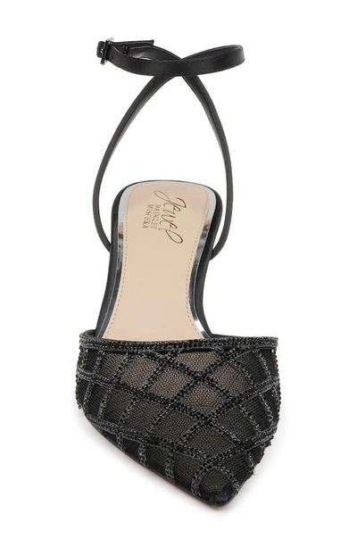 Jewel Badgley Mischka Womens Embellished Manmade Ankle Strap In Black