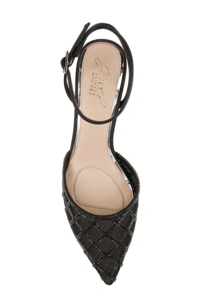 Jewel Badgley Mischka Womens Embellished Manmade Ankle Strap In Black