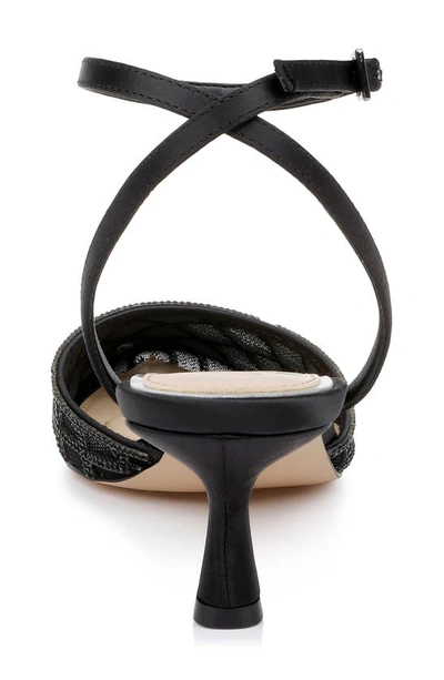 Jewel Badgley Mischka Womens Embellished Manmade Ankle Strap In Black