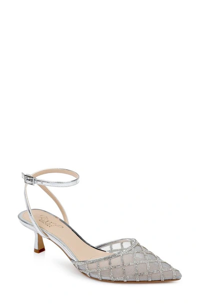 Shop Jewel Badgley Mischka Yesenia Pointy Toe Pump In Silver