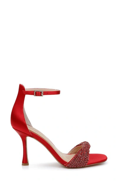 Shop Jewel Badgley Mischka Yesia Crystal Sandal In Luscious Red