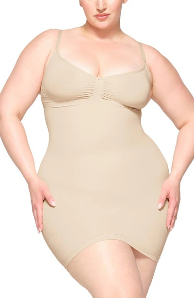 Skims Seamless Sculpt Thong Bodysuit In Sand