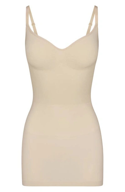 Shop Skims Seamless Sculpt Slipdress In Sand