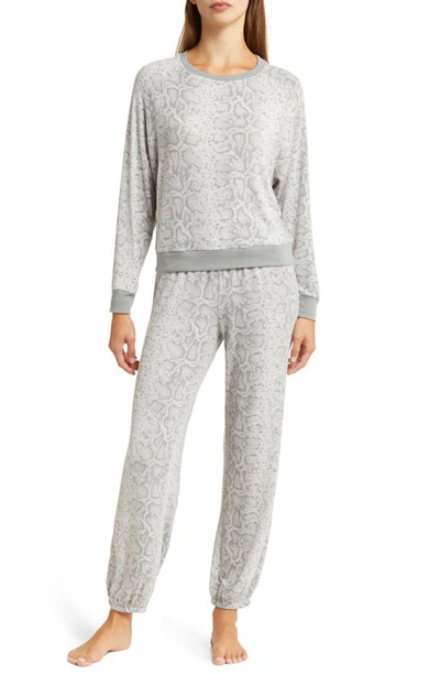 Shop Honeydew Intimates Star Seeker Brushed Jersey Pajamas In Cinder Python