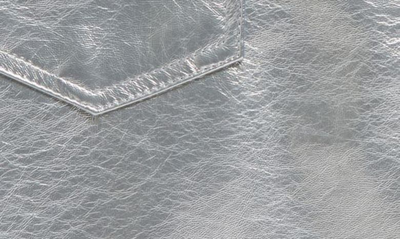 Shop Love, Fire Kids' Patch Pocket Metallic Faux Leather Skirt In Xenon Silver