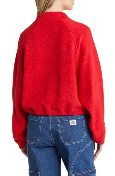 Shop Bp. Fleece Half Zip Pullover In Red Salsa