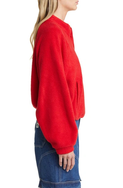 Shop Bp. Fleece Half Zip Pullover In Red Salsa