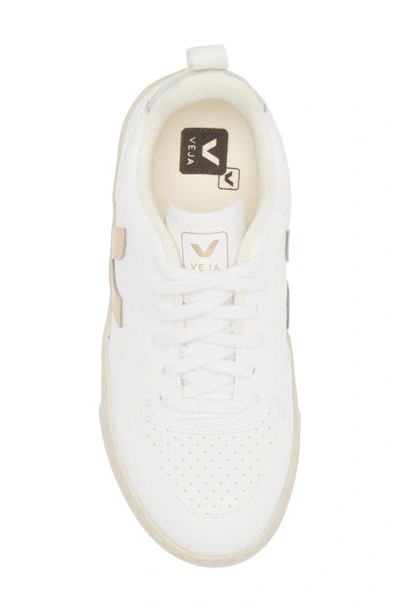 Shop Veja Kids' Small V-10 Sneaker In White Platine Silver
