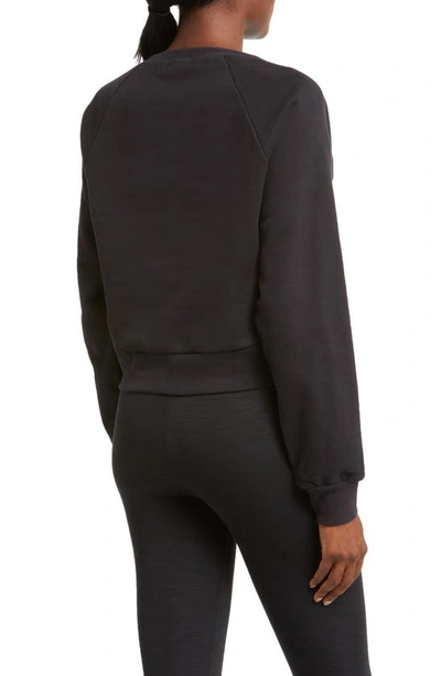 Shop Beyond Yoga Uplift Crop Sweatshirt In Black