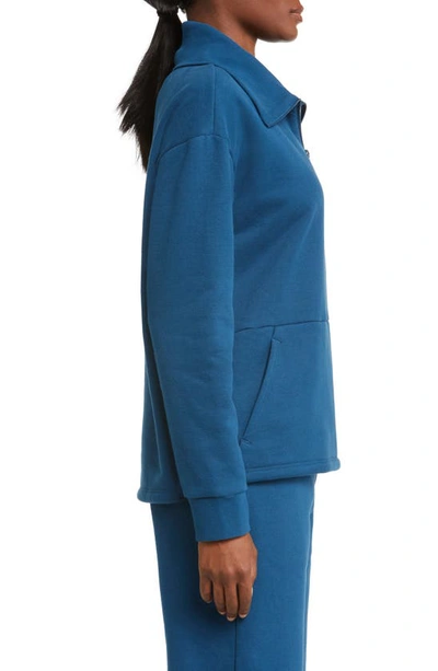 Shop Beyond Yoga Trek Half Zip Pullover In Blue Gem