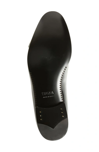 Zegna Chaussures Sans Lacets Gala En Cuir Noires In Black