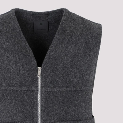 Shop Givenchy Double Face Vest Jacket In Grey