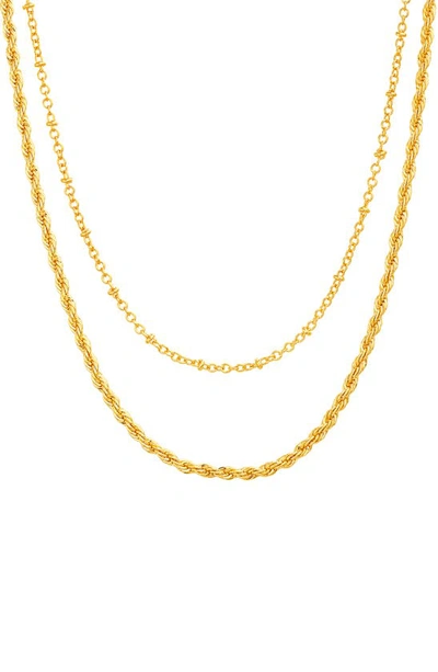 Shop Nes Jewelry Layered Chain Necklace In Gold