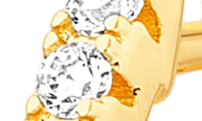Shop Nes Jewelry Assorted 2-piece Crystal Huggie Hoop & Chain Drop Earrings In Gold