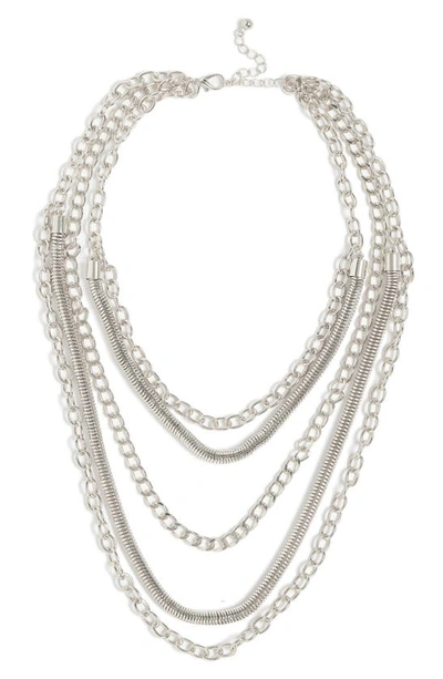 Shop Tasha 5-row Chain Necklace In Silver