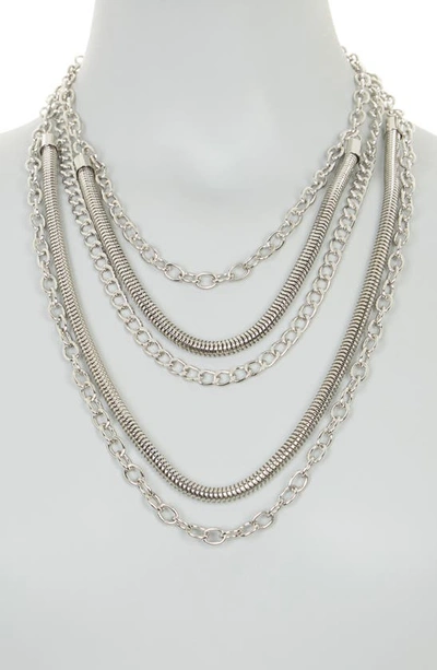 Shop Tasha 5-row Chain Necklace In Silver