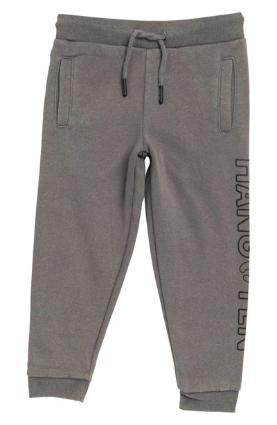 Shop Hang Ten Kids' Mineral Wash Fleece Joggers In Smoked Pearl Mineral Wash