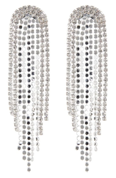 Shop Natasha Crystal Chandelier Drop Earrings In Silver