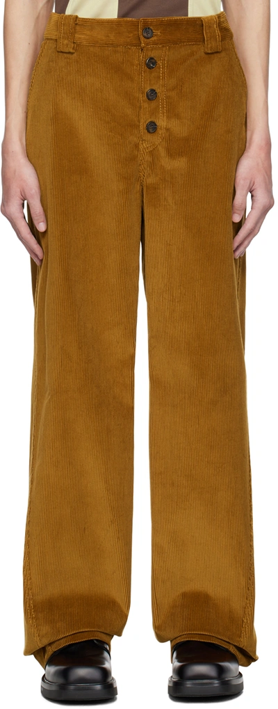 Shop Commission Tan Shift Trousers In Amber