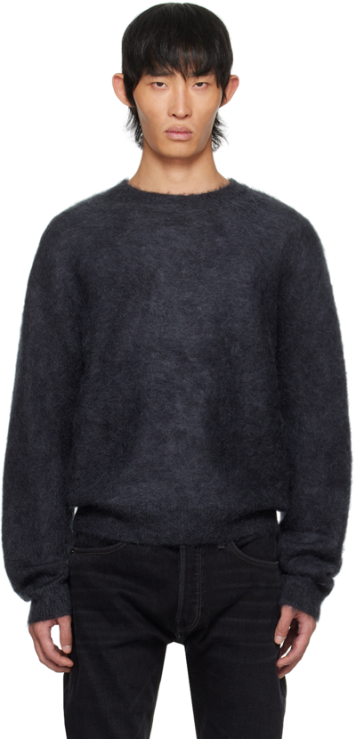 Shop Re/done Black Classic Sweater In Mineral Black