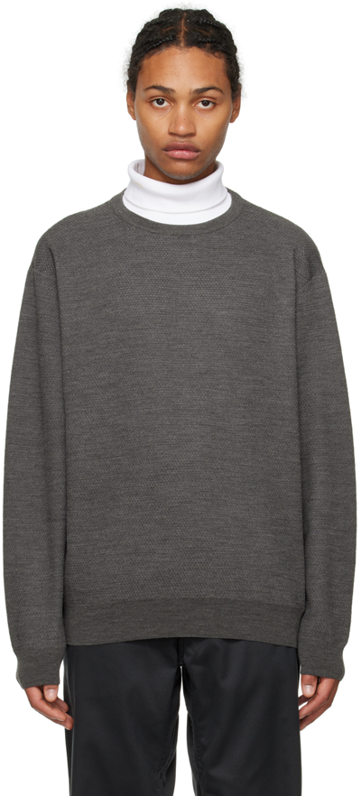 Shop Nanamica Gray Crewneck Sweater In Ch Charcoal