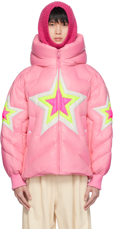 Shop Chen Peng Pink Rising Star Down Jacket In Cpc441