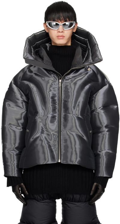 Shop Chen Peng Gray Streamer Down Jacket In Cpc544