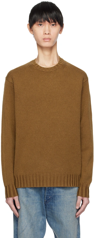 Shop Auralee Brown Washed Sweater In 24589274 Brown