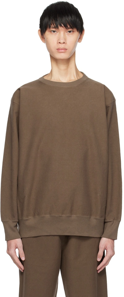 Shop Auralee Brown Super Milled Sweatshirt In 24589359 Brown
