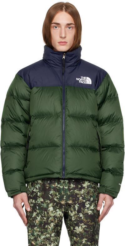 Shop The North Face Green & Navy 1996 Retro Nuptse Down Jacket In Oas Pine Needle/summ